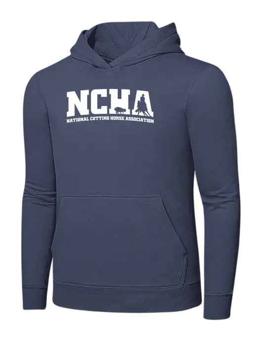 Steel Blue 7.8. oz Ring Spun Hooded Sweatshirt w/NCHA Logo