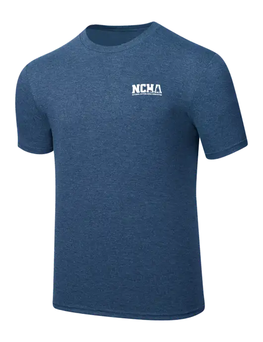 Simply Soft Heathered Navy 4.5oz  Poly/Combed Ring Spun Cotton T-Shirt w/NCHA Logo