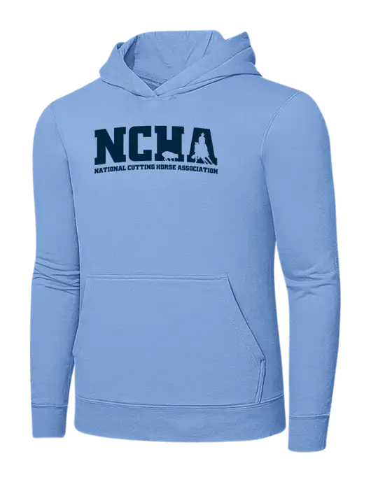 Light Blue 7.8. oz Ring Spun Hooded Sweatshirt w/NCHA Logo