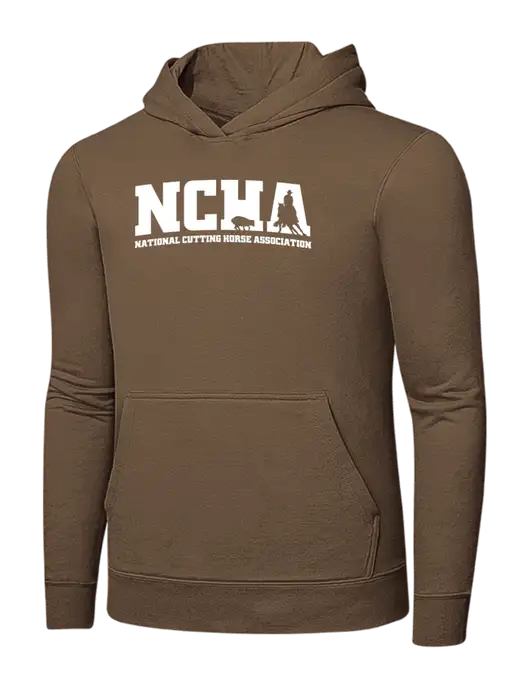 Medium Brown 7.8 oz Ring Spun Hooded Sweatshirt w/NCHA Logo