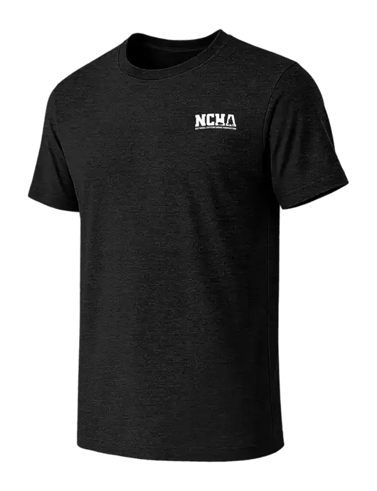 BELLA+CANVAS Black Heather CVC Short Sleeve Tee w/NCHA Logo