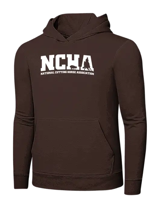 Dark Chocolate Brown 7.8 oz Ring Spun Hooded Sweatshirt w/NCHA Logo