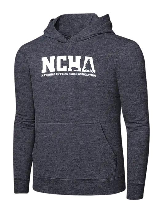Heather Navy 7.8 oz Ring Spun Hooded Sweatshirt w/NCHA Logo