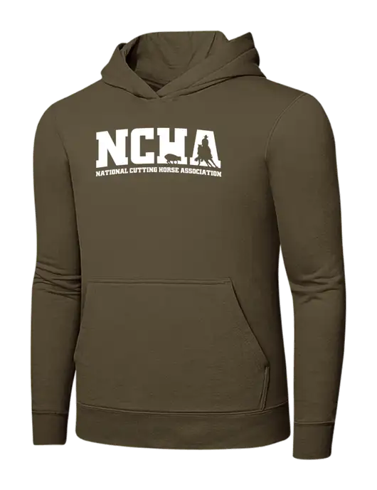 Coyote Brown 7.8 oz Ring Spun Hooded Sweatshirt w/NCHA Logo