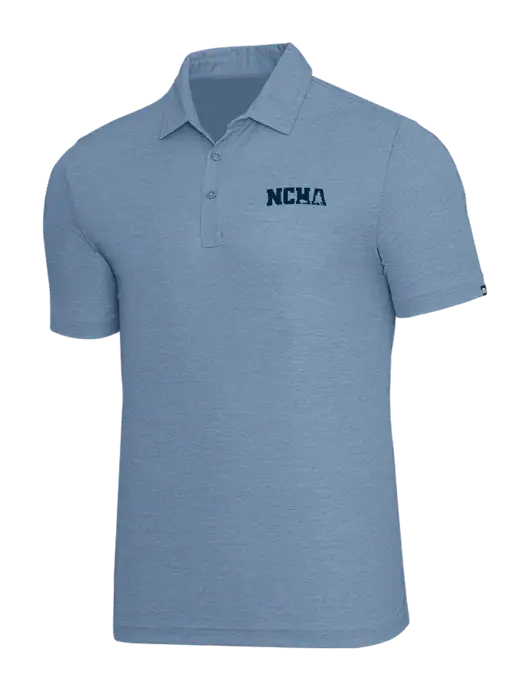 TravisMathew Slate Blue Heather Oceanside Polo w/NCHA Logo