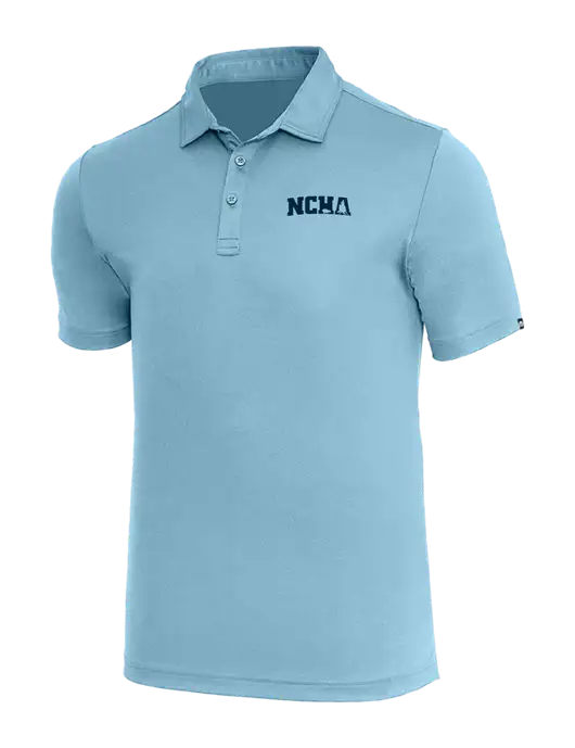 TravisMathew Light Sapphire Heather Coto Performance Polo w/NCHA Logo