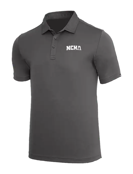 TravisMathew Med Dark Grey Coto Performance Polo w/NCHA Logo