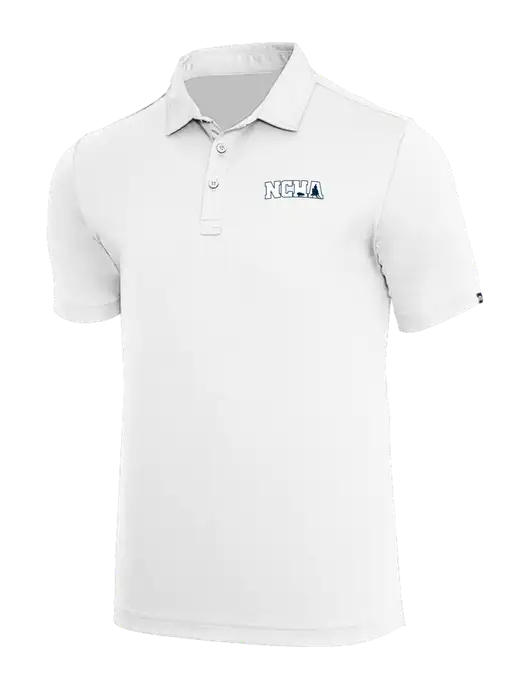 TravisMathew White Coto Performance Polo w/NCHA Logo