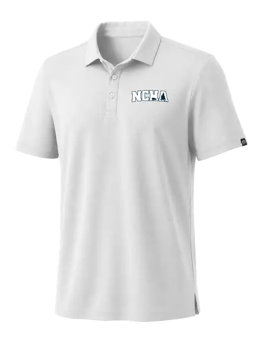 TravisMathew White Coto Performance Polo w/NCHA Logo