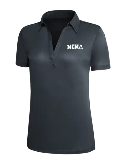 Dark Grey Silk Touch Womens Performance Polo w/NCHA Logo