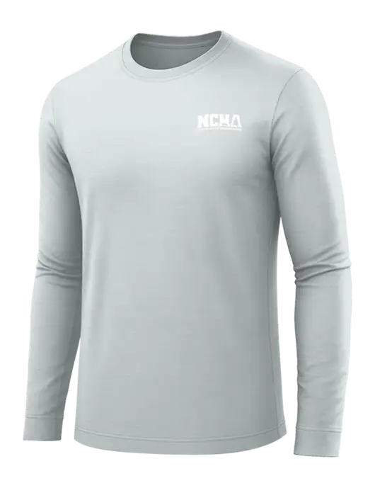 Long Sleeve Light Grey PosiCharge Competitor Tee w/NCHA Logo