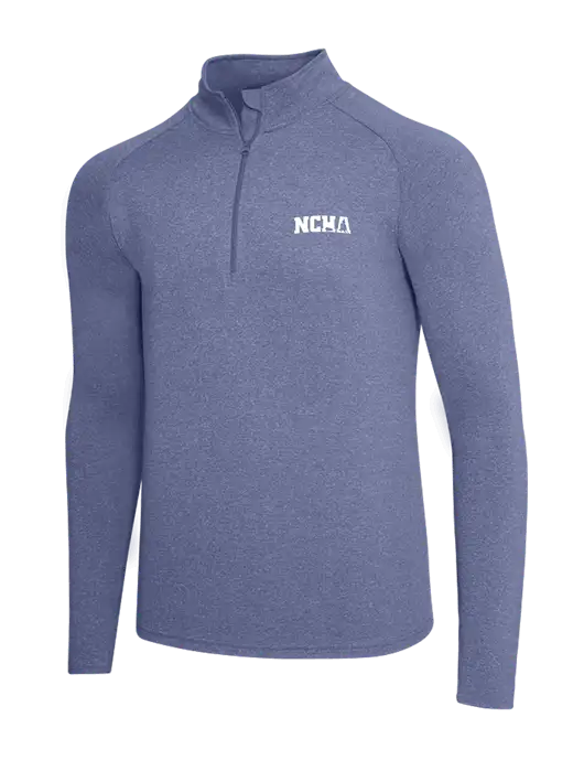 Navy Heather Sport Wick Stretch 1/4 Zip Pullover w/NCHA Logo