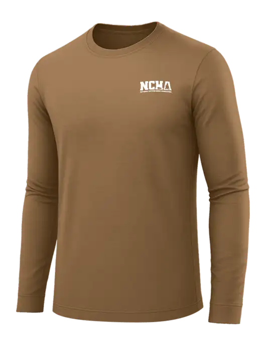Long Sleeve Light Brown PosiCharge Competitor Tee w/NCHA Logo