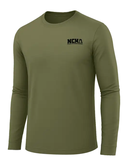 Long Sleeve Light Olive PosiCharge Competitor Tee w/NCHA Logo