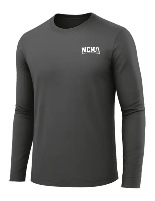 Long Sleeve Dark Grey PosiCharge Competitor Tee w/NCHA Logo
