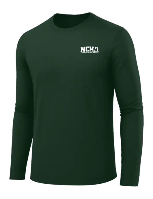 Long Sleeve Dark Green PosiCharge Competitor Tee w/NCHA Logo