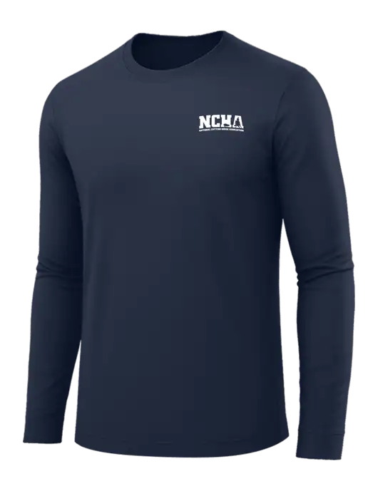 Long Sleeve Navy PosiCharge Competitor Tee w/NCHA Logo
