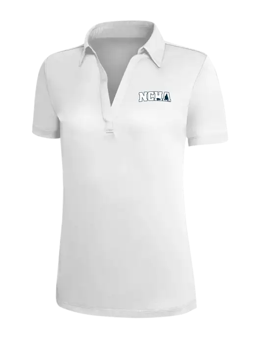 White Silk Touch Womens Performance Polo w/NCHA Logo