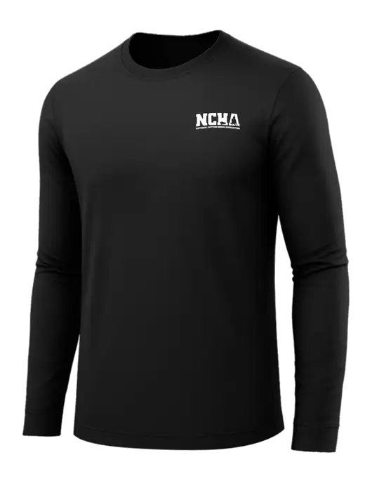 Long Sleeve Black PosiCharge Competitor Tee w/NCHA Logo