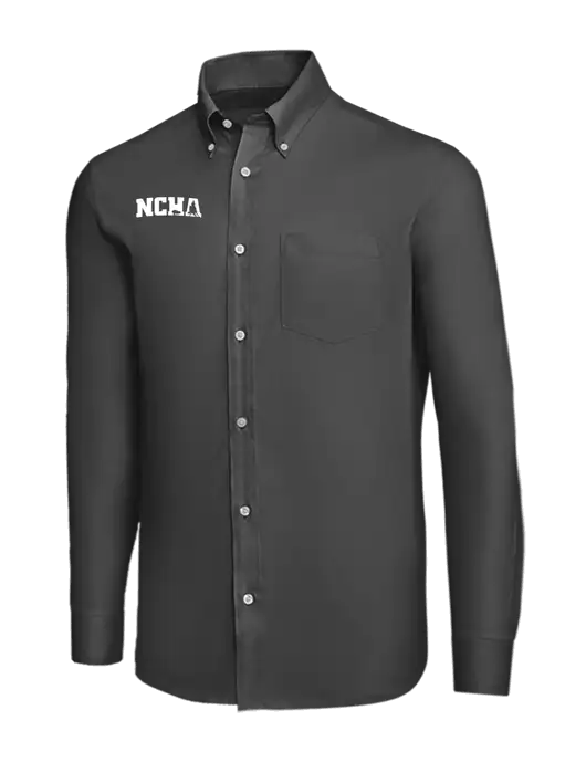 Brooks Brothers Dark Grey Wrinkle-Free Stretch Nailhead Shirt w/NCHA Logo
