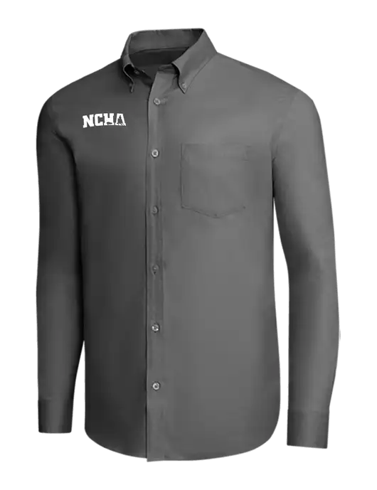 Brooks Brothers Dark Grey Wrinkle-Free Stretch Pinpoint Shirt w/NCHA Logo
