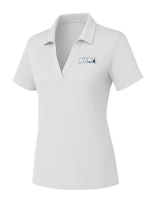 Womens White PosiCharge RacerMesh Polo w/NCHA Logo