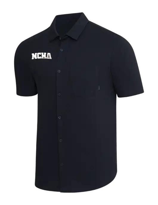 OGIO Black Extend Short Sleeve Button Up Shirt w/NCHA Logo