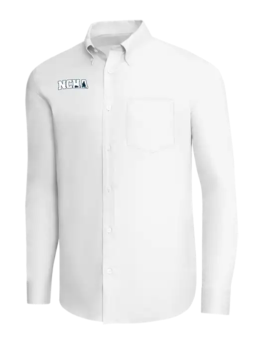Brooks Brothers White Wrinkle-Free Stretch Pinpoint Shirt w/NCHA Logo