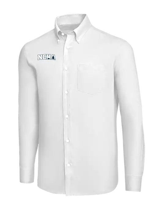 Brooks Brothers White Wrinkle-Free Stretch Nailhead Shirt w/NCHA Logo