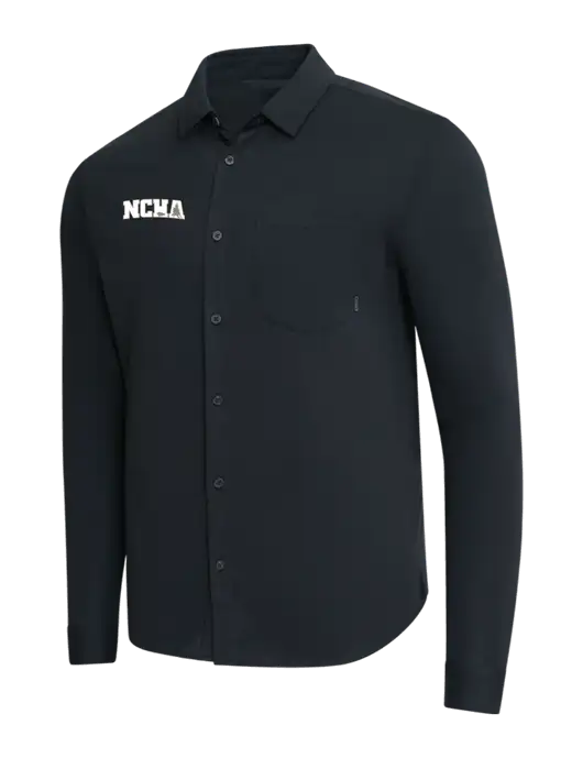 OGIO Black Extend Long Sleeve Button Up Shirt w/NCHA Logo