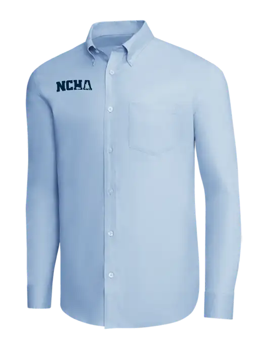Brooks Brothers Light Blue Wrinkle-Free Stretch Pinpoint Shirt w/NCHA Logo