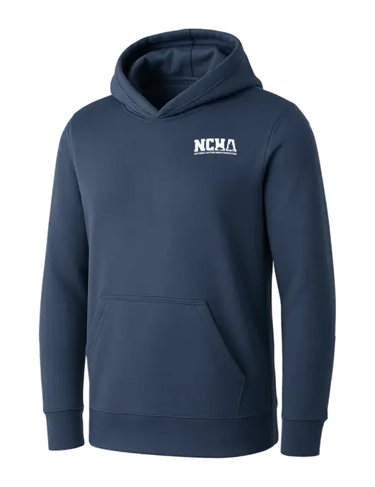 Womens Navy Core Fleece Pullover Hooded Sweatshirt w/NCHA Logo