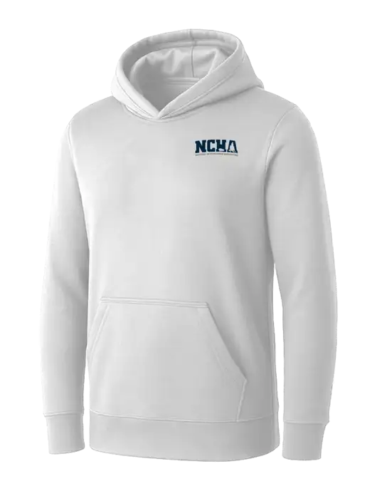 Womens White Core Fleece Pullover Hooded Sweatshirt w/NCHA Logo