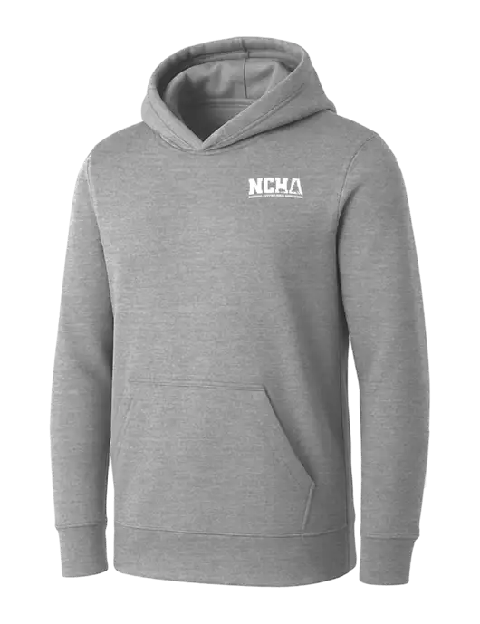 Womens Light Grey Heather Core Fleece Pullover Hooded Sweatshirt w/NCHA Logo