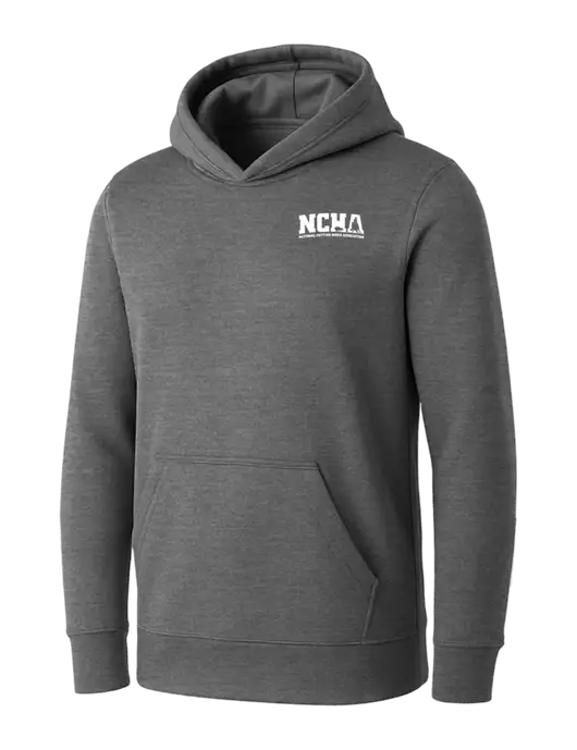 Womens Medium Grey Heather Core Fleece Pullover Hooded Sweatshirt w/NCHA Logo