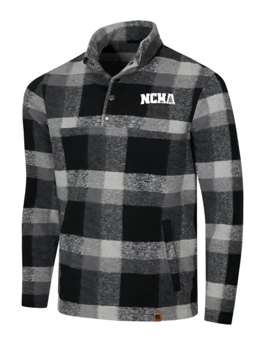 Russell Outdoors Black/White Plaid Basin Snap Pullover w/NCHA Logo