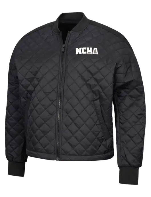 Mercer+Mettle Black Womens Boxy Quilted Jacket w/NCHA Logo