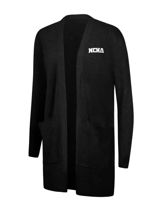 Mercer+Mettle Womens Black Open Front Cardigan Sweater w/NCHA Logo