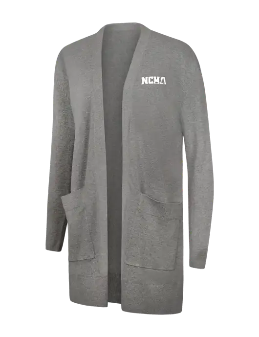Mercer+Mettle Womens Light Grey Heather Open Front Cardigan Sweater w/NCHA Logo