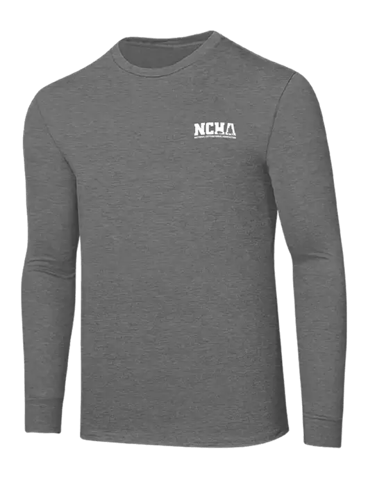 Core Blend Medium Grey Heather Long Sleeve Tee w/NCHA Logo