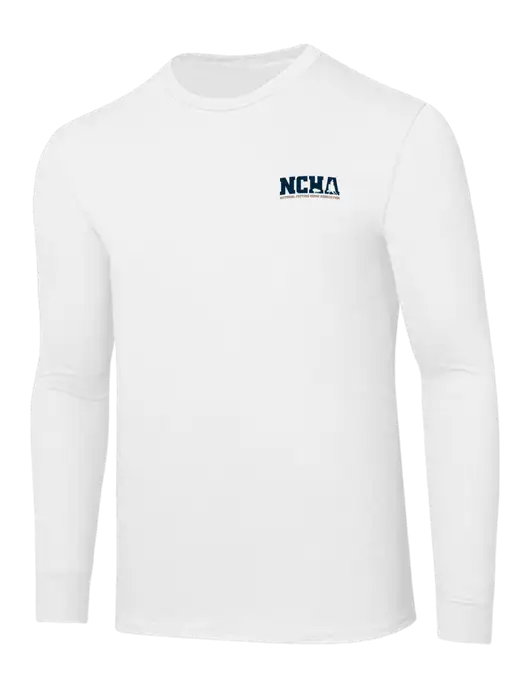 Core Blend White Long Sleeve Tee w/NCHA Logo