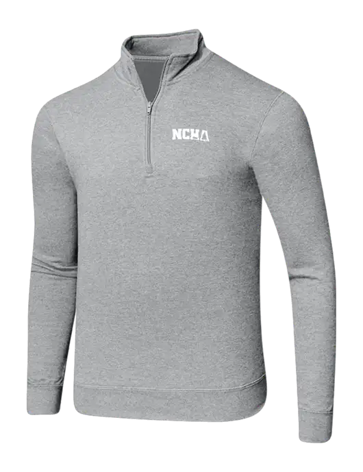 Light Heather Grey 8.5 oz Ring Spun 1/4 Zip Pullover Sweatshirt w/NCHA Logo
