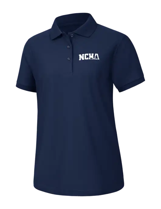 Womens Navy Silk Touch Polo w/NCHA Logo