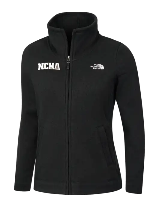 North Face Womens Black Heather Sweater Fleece Jacket w/NCHA Logo