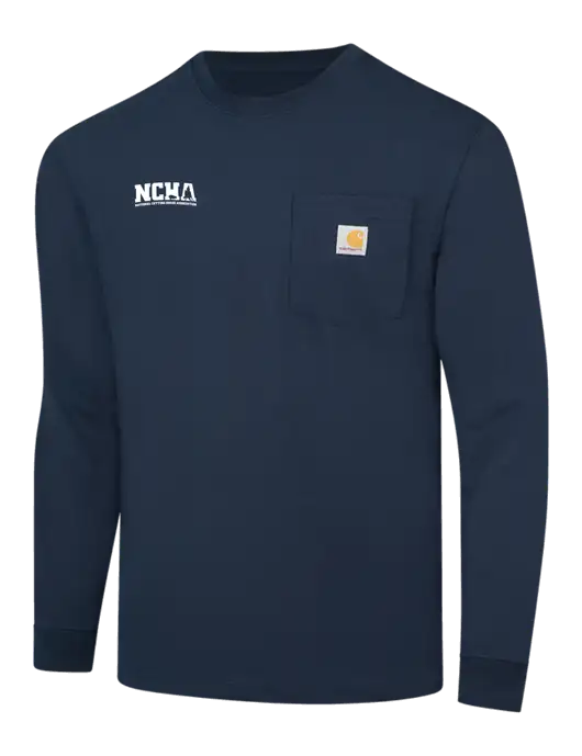 Carhartt Navy Workwear Pocket Long Sleeve T-Shirt w/NCHA Logo
