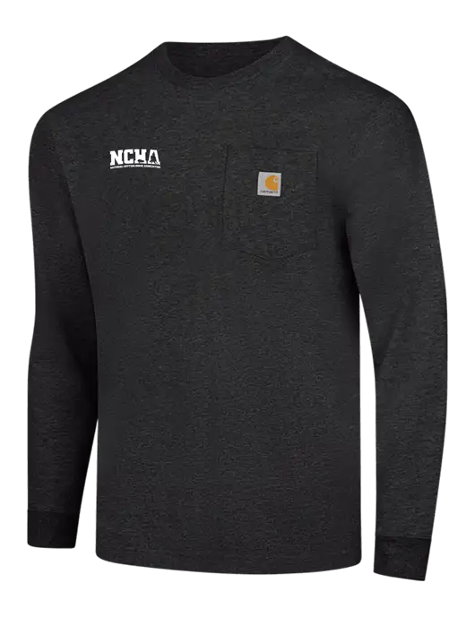 Carhartt Dark Grey Heather Workwear Pocket Long Sleeve T-Shirt w/NCHA Logo