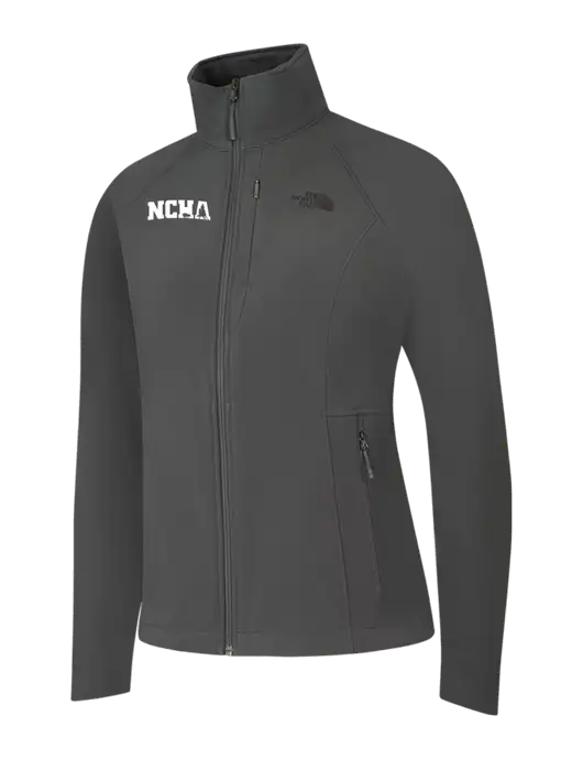 North Face Womens Medium Grey Apex Barrier Soft Shell Jacket  w/NCHA Logo