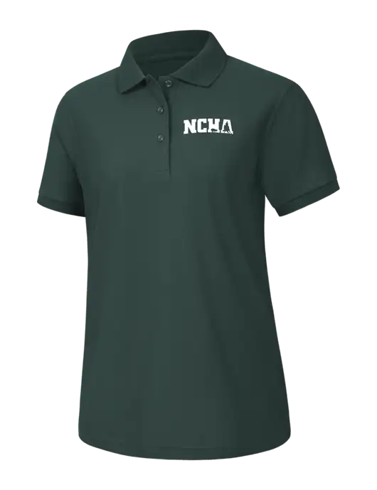 Womens Dark Green Silk Touch Polo w/NCHA Logo