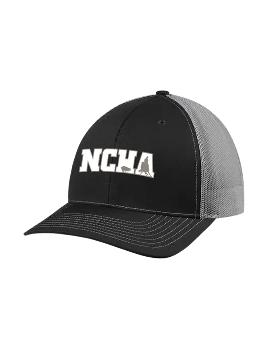 Richardson Adjustable Snapback Original 112 Trucker Cap Black w/Charcoal Mesh w/NCHA Logo