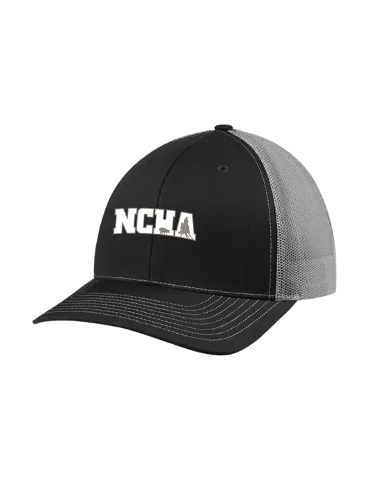 Richardson Adjustable Snapback Original 112 Trucker Cap Black w/Charcoal Mesh w/NCHA Logo